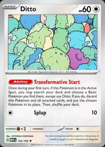 Ditto 132/165 151 Pokemon card