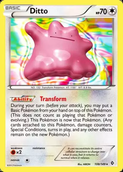 Ditto 108/149 Boundaries Crossed Pokemon card