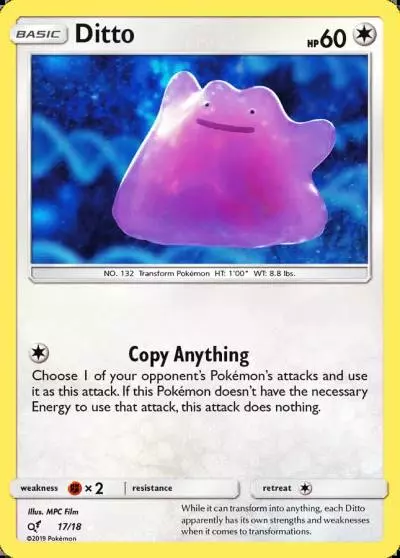 Ditto 17/18 Detective Pikachu Pokemon card