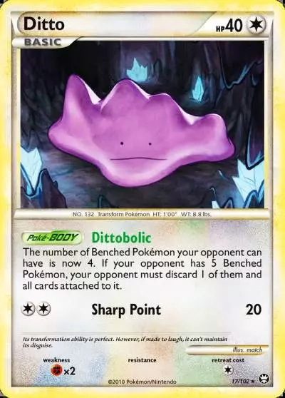Ditto 17/102 HS—Triumphant Pokemon card