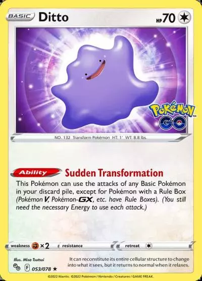 Ditto 53/78 Pokémon GO Pokemon card