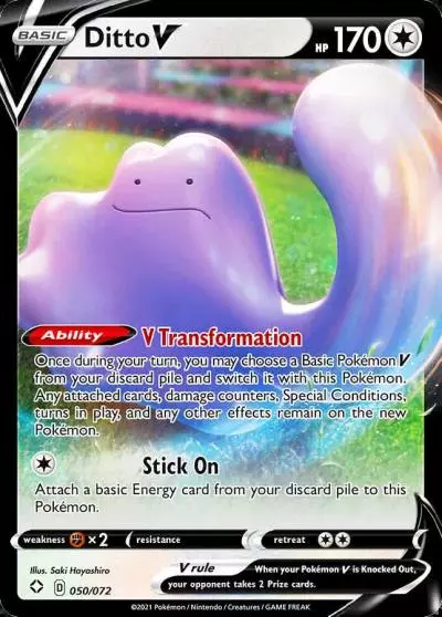 Ditto V 50/72 Shining Fates Pokemon card