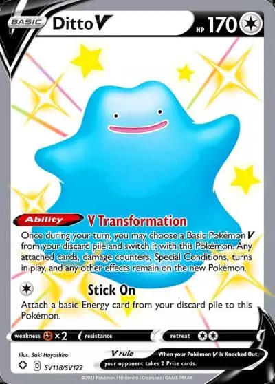 Ditto V SV118/122 Shining Fates Shiny Vault Pokemon card