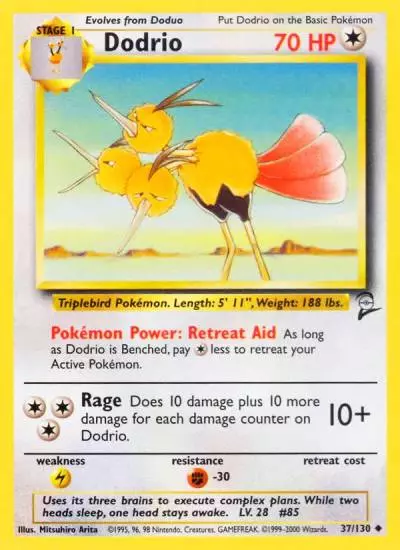 Dodrio 37/130 Base Set 2 Pokemon card
