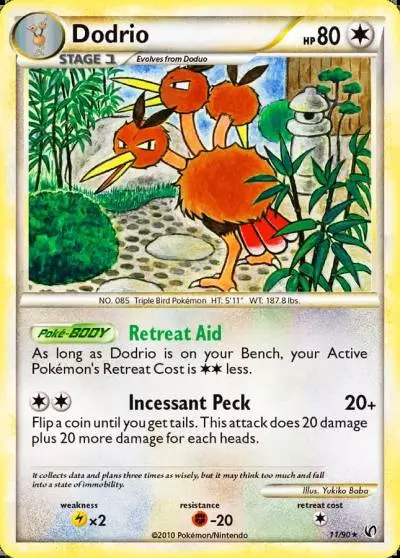 Dodrio 11/90 HS—Undaunted Pokemon card