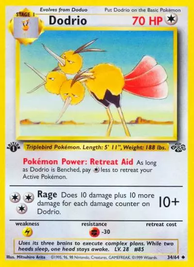 Dodrio 34/64 Jungle Pokemon card