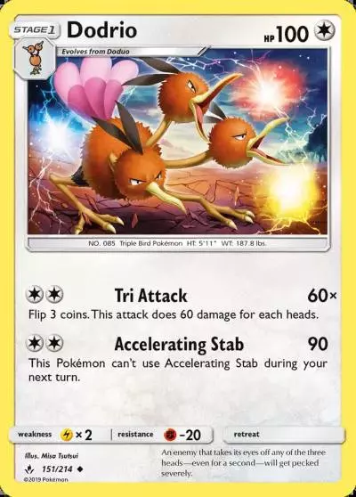 Dodrio 151/214 Unbroken Bonds Pokemon card