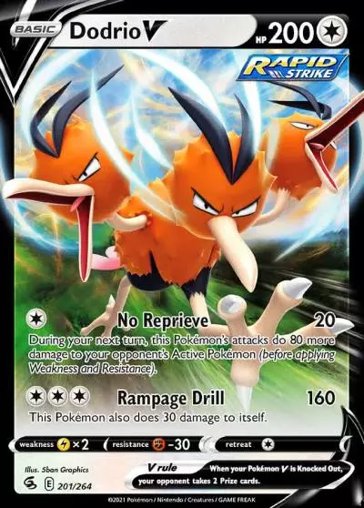 Dodrio V 201/264 Fusion Strike Pokemon card