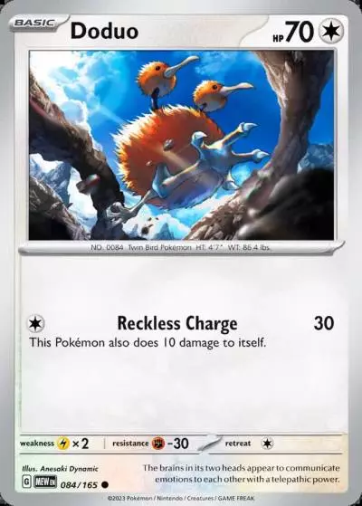 Doduo 84/165 151 Pokemon card
