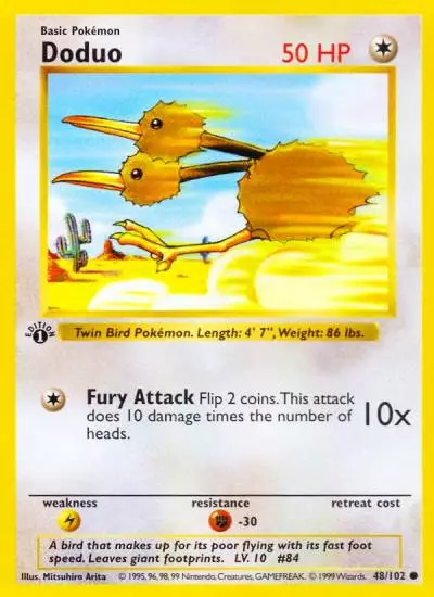 Doduo 48/102 Base Pokemon card