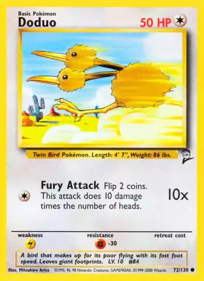 Doduo 72/130 Base Set 2 Pokemon card