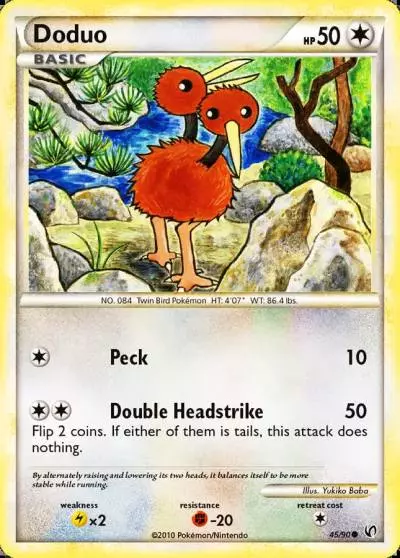 Doduo 45/90 HS—Undaunted Pokemon card