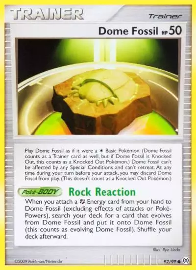 Dome Fossil 92/99 Arceus Pokemon card