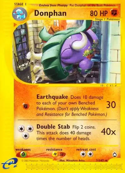 Donphan 7/147 Aquapolis Pokemon card