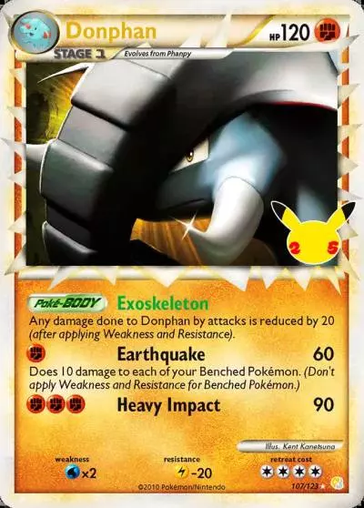 Donphan 107/25 Celebrations: Classic Collection Pokemon card