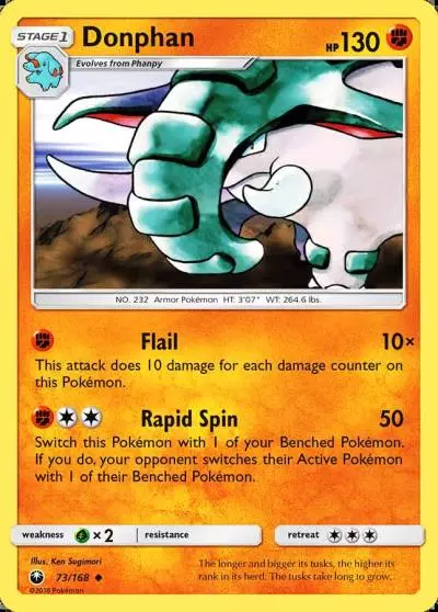 Donphan 73/168 Celestial Storm Pokemon card