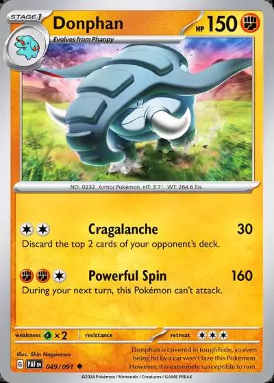 Donphan 49/91 Paldean Fates Pokemon card