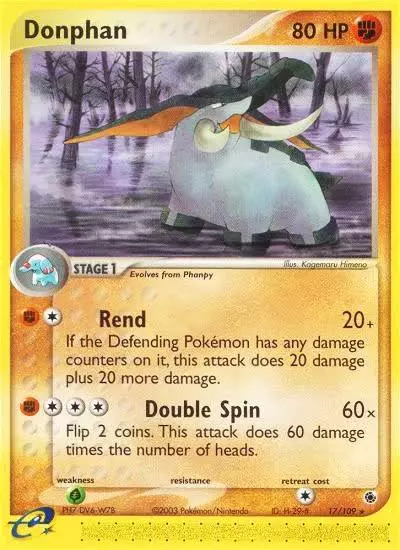 Donphan 17/109 Ruby & Sapphire Pokemon card