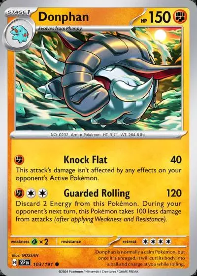 Donphan 103/191 Surging Sparks Pokemon card