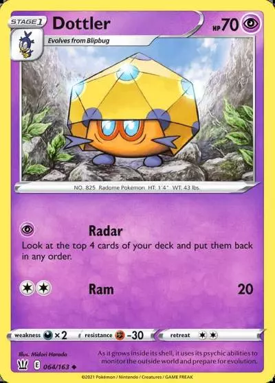 Dottler 64/163 Battle Styles Pokemon card