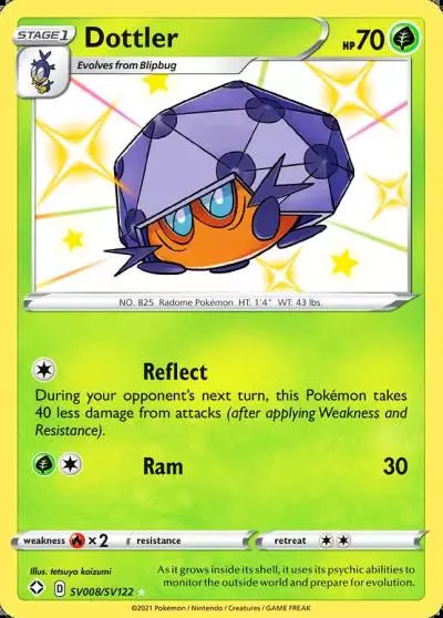 Dottler SV008/122 Shining Fates Shiny Vault Pokemon card