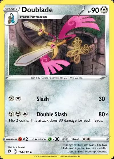 Doublade 134/192 Rebel Clash Pokemon card