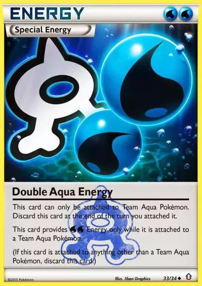 Double Aqua Energy 33/34 Double Crisis Pokemon card