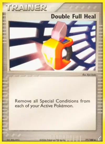 Double Full Heal 77/100 Crystal Guardians Pokemon card