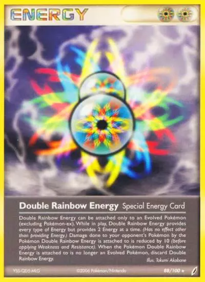 Double Rainbow Energy 88/100 Crystal Guardians Pokemon card