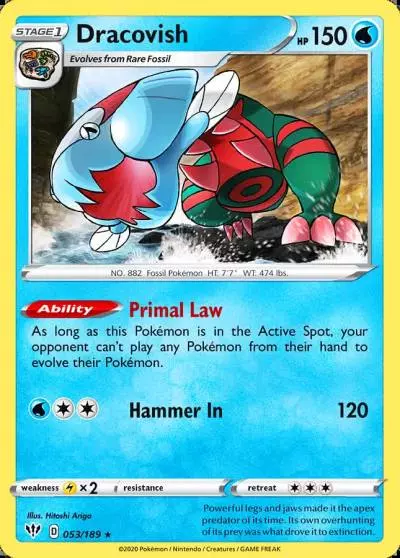 Dracovish 53/189 Darkness Ablaze Pokemon card