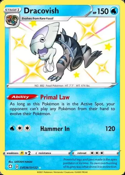 Dracovish SV036/122 Shining Fates Shiny Vault Pokemon card