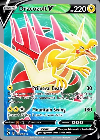 Dracozolt V 178/203 Evolving Skies Pokemon card