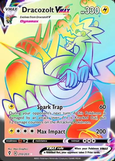 Dracozolt VMAX 210/203 Evolving Skies Pokemon card