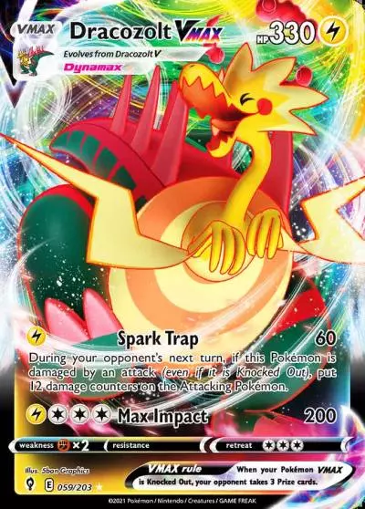 Dracozolt VMAX 59/203 Evolving Skies Pokemon card