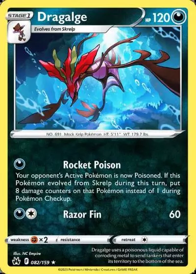 Dragalge 82/159 Crown Zenith Pokemon card
