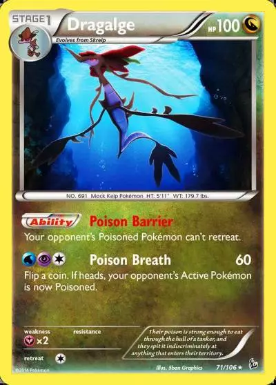 Dragalge 71/106 Flashfire Pokemon card