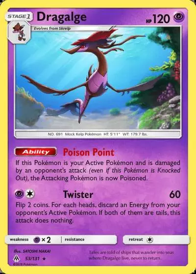 Dragalge 53/131 Forbidden Light Pokemon card