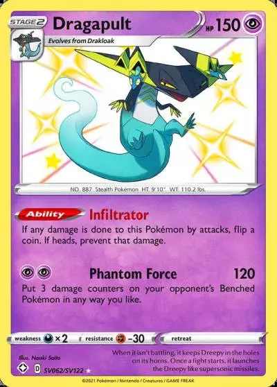 Dragapult SV062/122 Shining Fates Shiny Vault Pokemon card