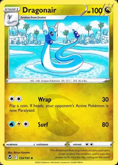 Dragonair 130/195 Silver Tempest Pokemon card
