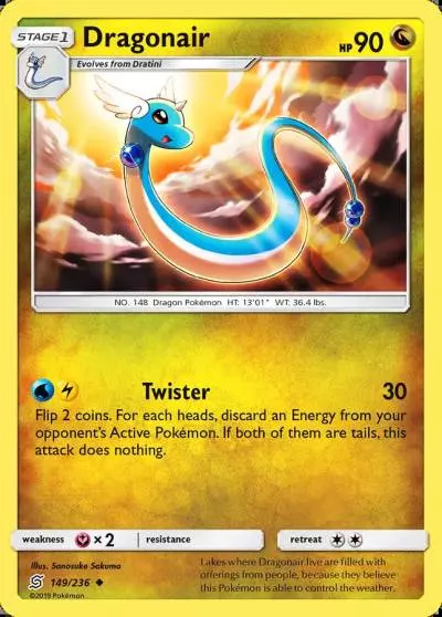 Dragonair 149/236 Unified Minds Pokemon card