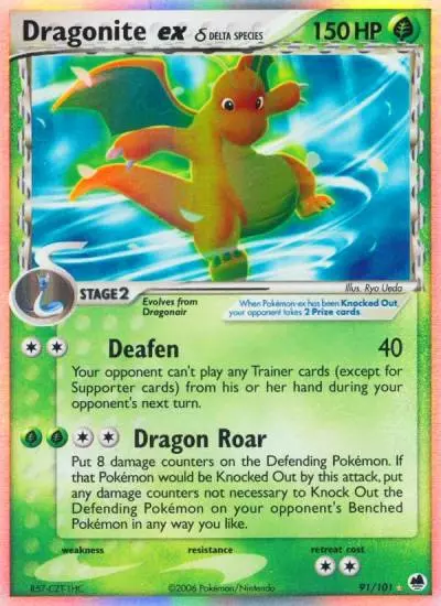 Dragonite ex δ 91/101 Dragon Frontiers Pokemon card