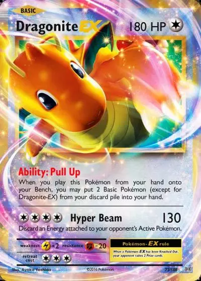 Dragonite-EX 72/108 Evolutions Pokemon card