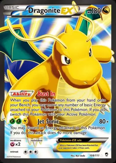 Dragonite-EX 108/111 Furious Fists Pokemon card