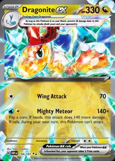 Dragonite ex 159/197 Obsidian Flames Pokemon card