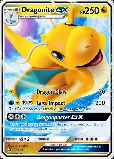 Dragonite-GX 37/70 Dragon Majesty Pokemon card