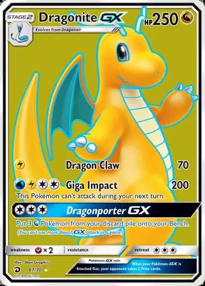 Dragonite-GX 67/70 Dragon Majesty Pokemon card