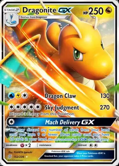 Dragonite-GX 152/236 Unified Minds Pokemon card