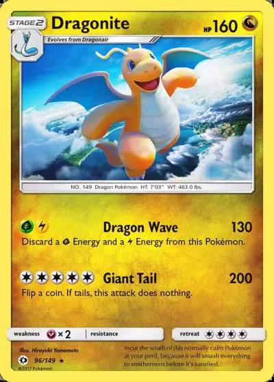Dragonite 96/149 Sun & Moon Pokemon card