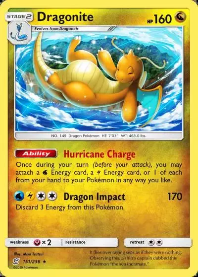 Dragonite 151/236 Unified Minds Pokemon card