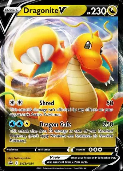 Dragonite V SWSH154/307 SWSH Black Star Promos Pokemon card